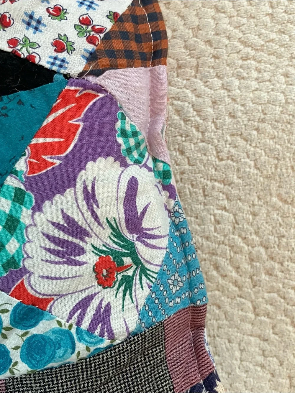 VTG Hand Pieced Scrap Crazy Patchwork Throw  Pillows Primitive Farmhouse Cottage